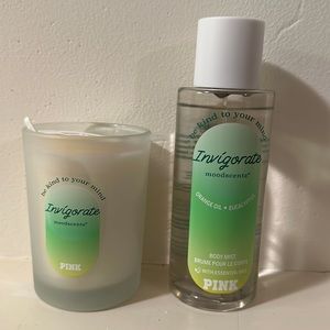 NIB | PINK | Invigorate Moodscentz Body Mist and Candle